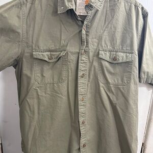 Army Green Utility Button Down by Eddie Bauer Size Large (L)